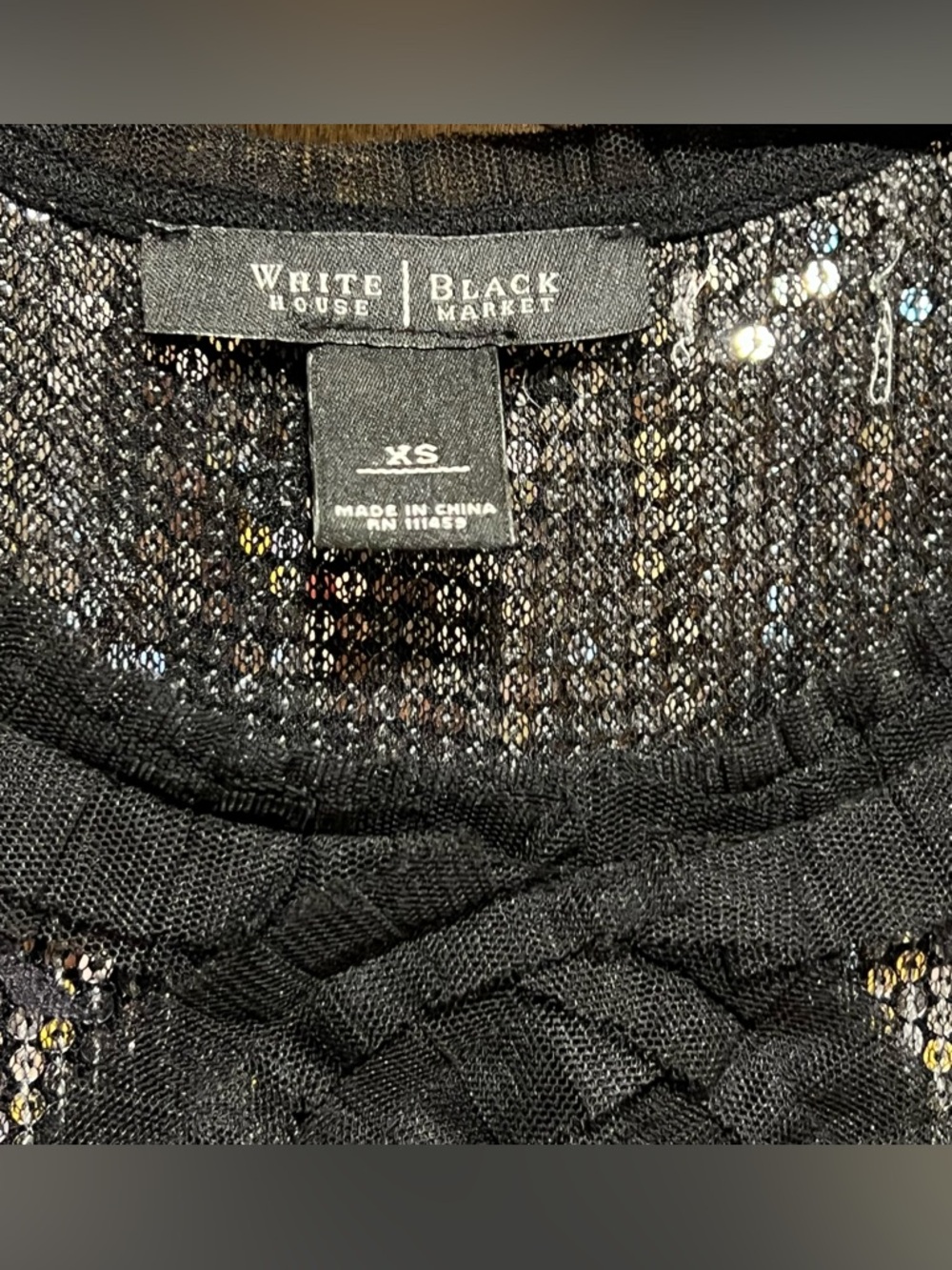 White House Black Market Black Sequin Camisole size XS - Picture 4 of 6